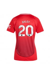 Manchester United Diogo Dalot #20 Fotballdrakt Hjemme Klær Dame 2024-25 Korte ermer